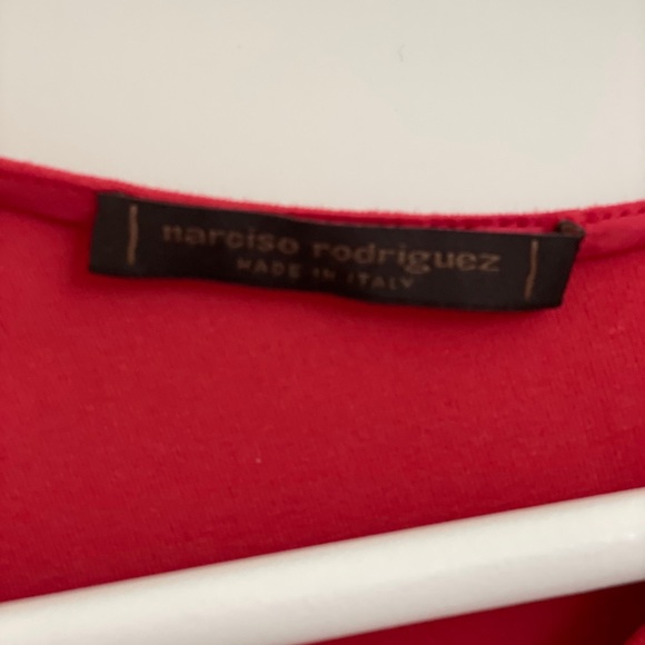 Narciso Rodriguez Red Sheath Sleeveless Dress with Shirred Shoulder - Picture 5 of 5